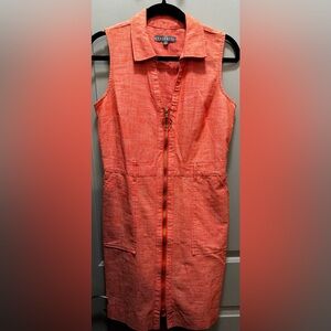 Sharagano Size 10 Zip Front Sleeveless Dress EUC